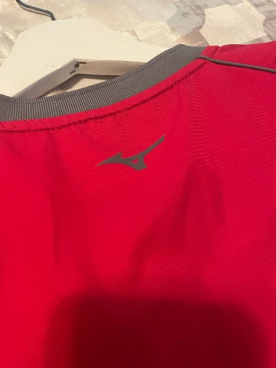 Youth L MIZUNO Performance BASEBALL WARM-UP SHIRT, RED Jersey Uniform Boys Top - Picture 6 of 7